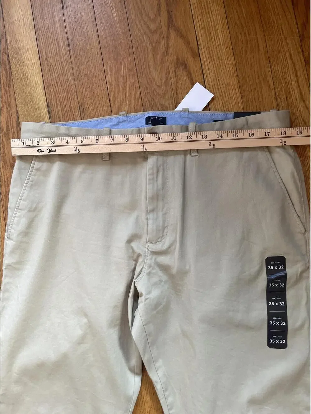 J. Crew Men's Khaki Straight Fit Original Chino 35x32 New With Tags Beige
